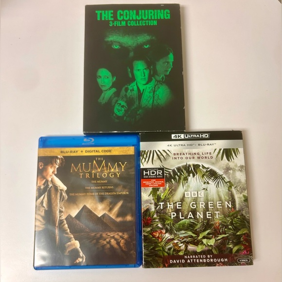 The Conjuring 1, 2 & 3, Mummy Trilogy (Blu-Ray) & The Green Planet (4K Ultra HD) - Picture 1 of 6